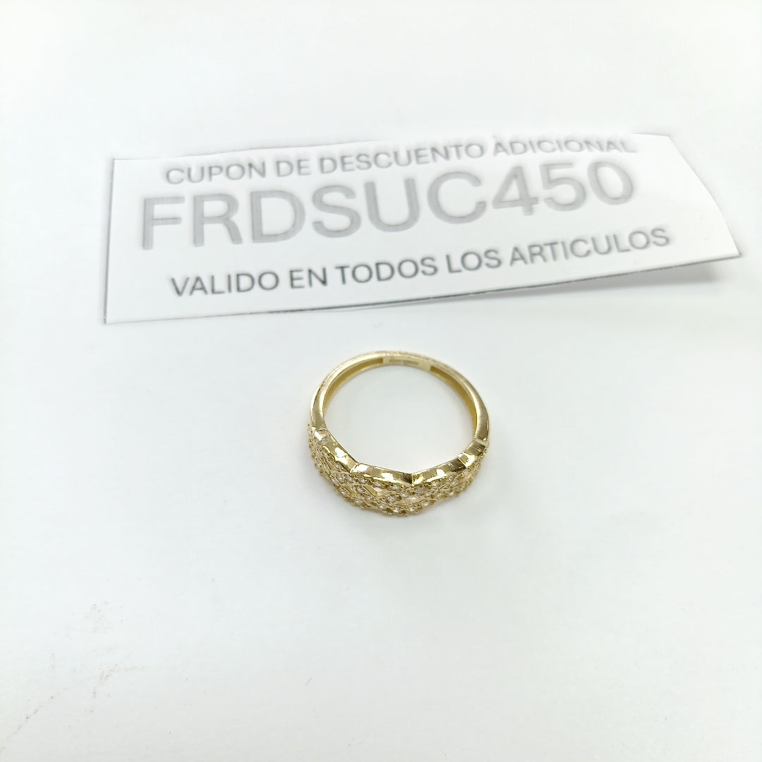 ANILLOS TRENZADO CON CIRCONIAS 14K TALLA 7 2.4 GR (NUEVO)