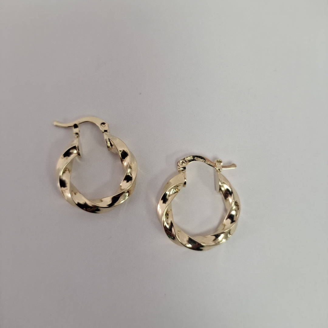 ARETES ARRACADA TORZAL 14K 2 GR (NUEVO)