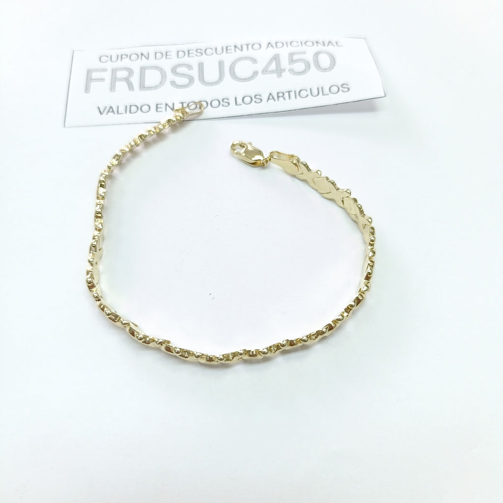 PULSERA ESPECIAL XOXO 14K 18 CM 6.2 GR (NUEVO)