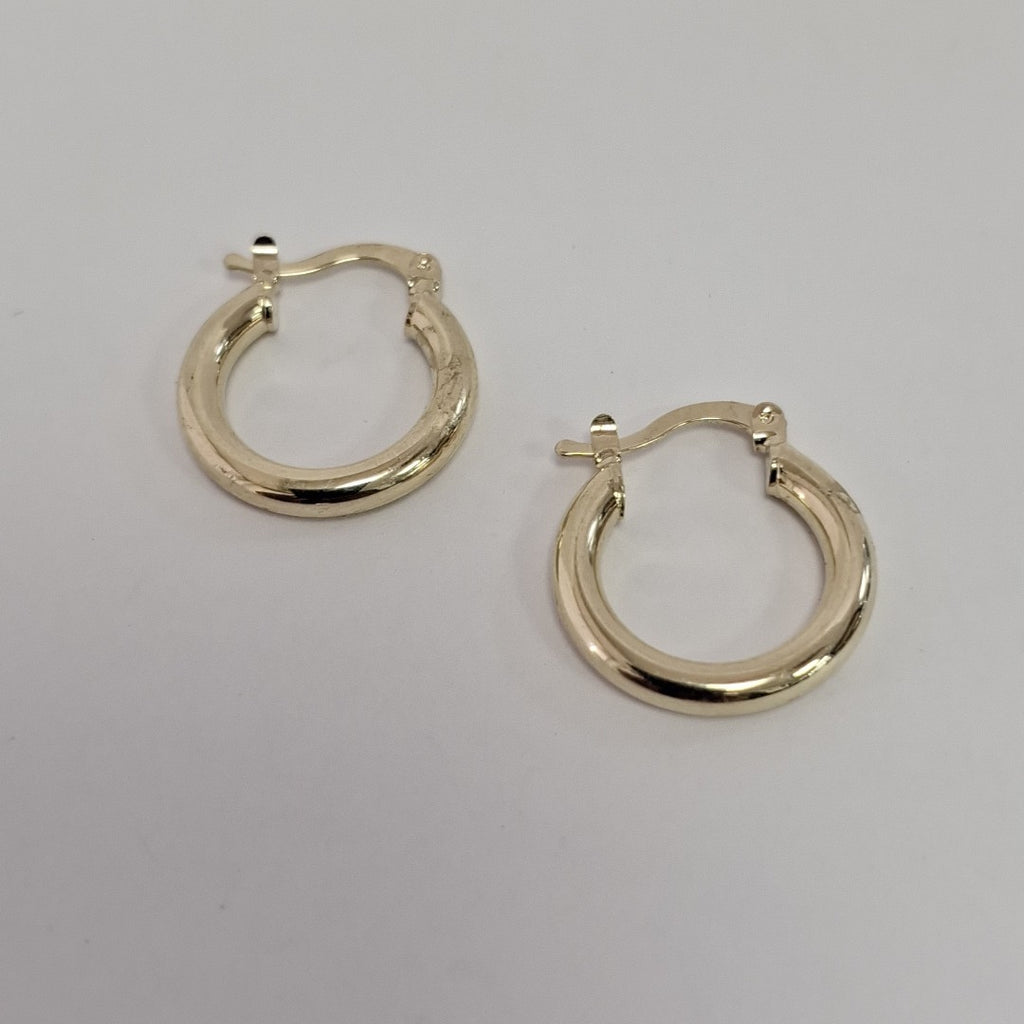 ARETES TEJIDO ARRACADAS LISAS 14K 1.6 GR (NUEVO)