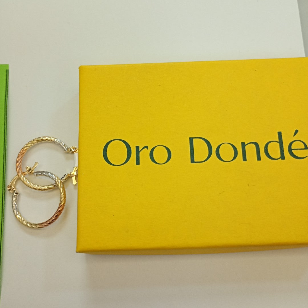 ARETES TEJIDO ARRACADAS TZL COMBINADAS 14K 1.8 GR (NUEVO)