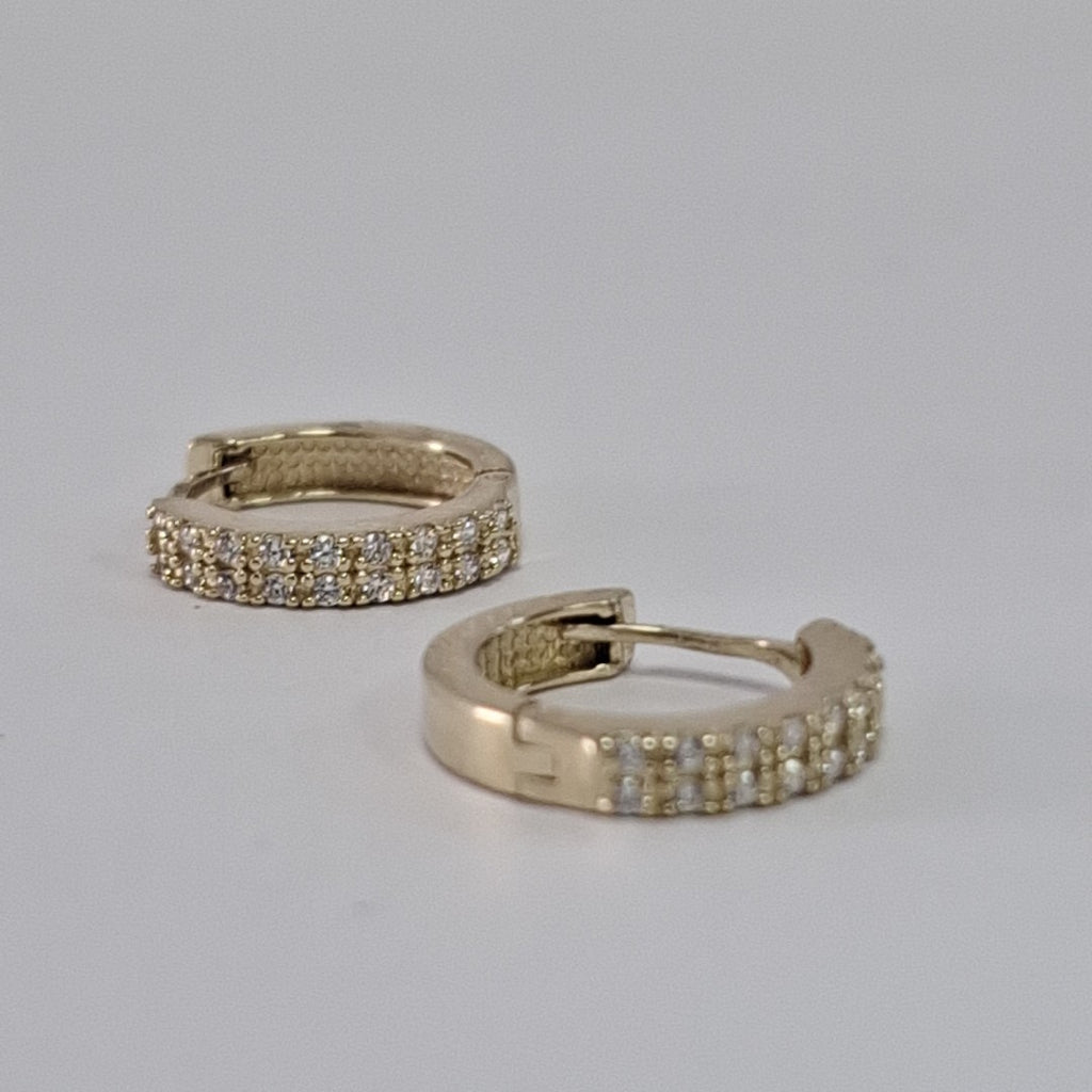 ARETES HUGGIES C CIRCONIA 14K 1.8 GR (NUEVO)