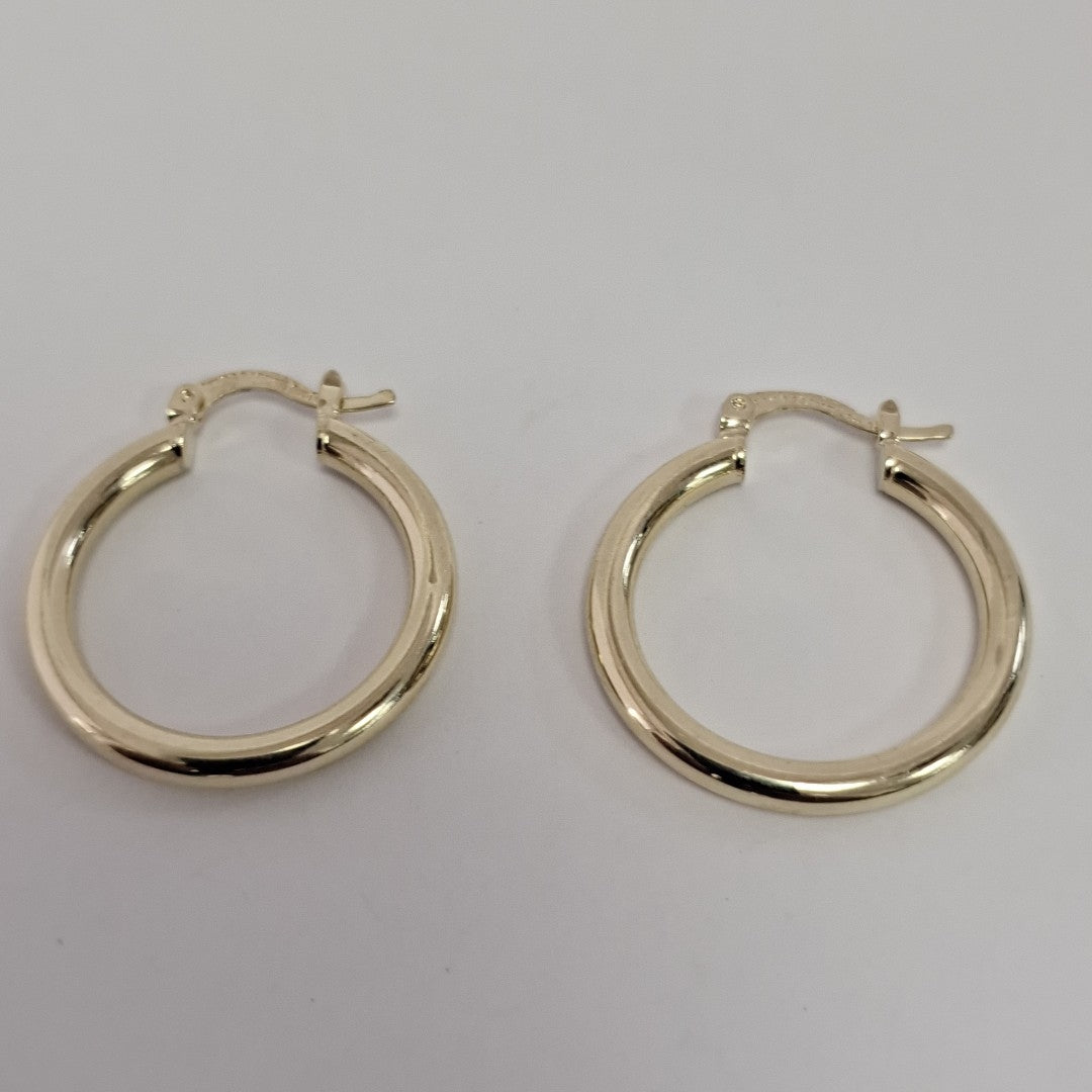 ARETES TEJIDO ARRACADAS LISAS HUECAS 14K 2.1 GR (NUEVO)
