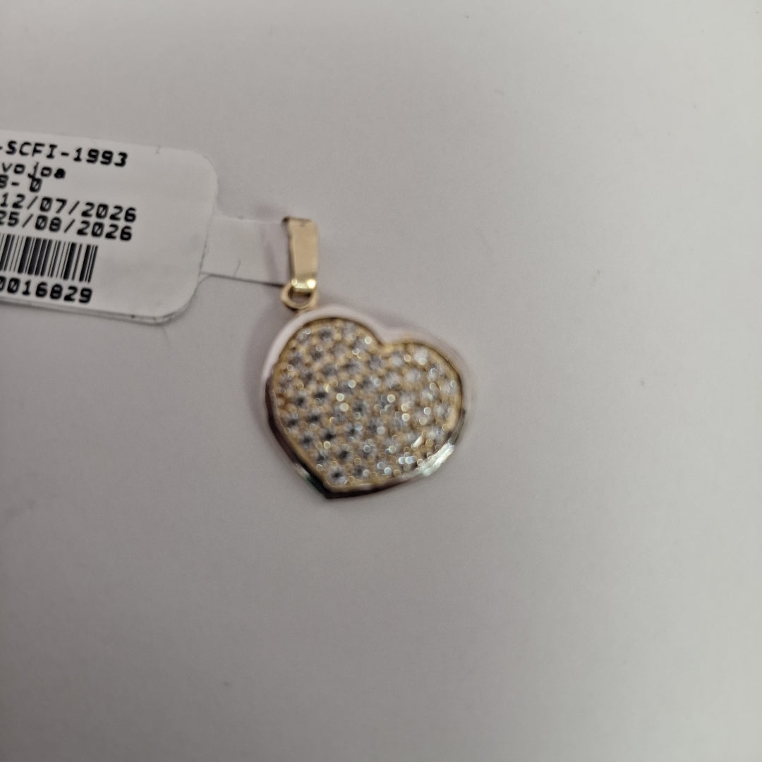 DIJE CORAZON CON CIRCONIAS 14K 1.8 GR (NUEVO)