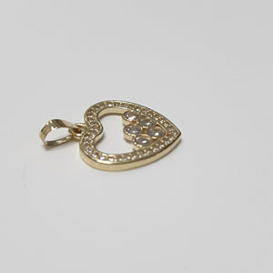 DIJE CORAZON CON CIRCONIAS 14K 1.7 GR (NUEVO)