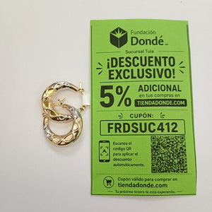 ARETES ARRACADAS COMBINADAS CON INFINITO 14K 2.3 GR (NUEVO)