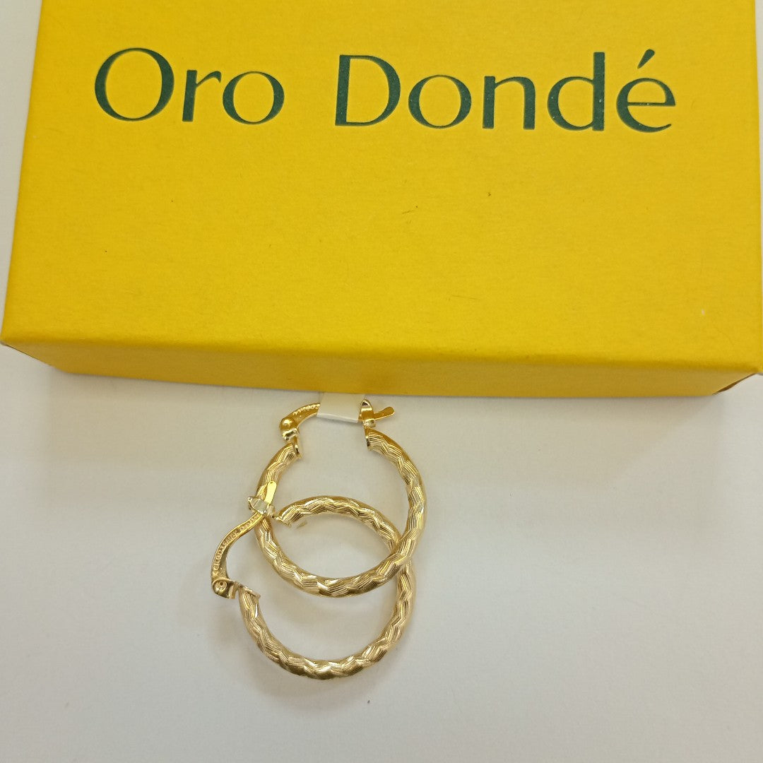 ARETES ARRACADAS LABRADAS 14K 2.1 GR (NUEVO)