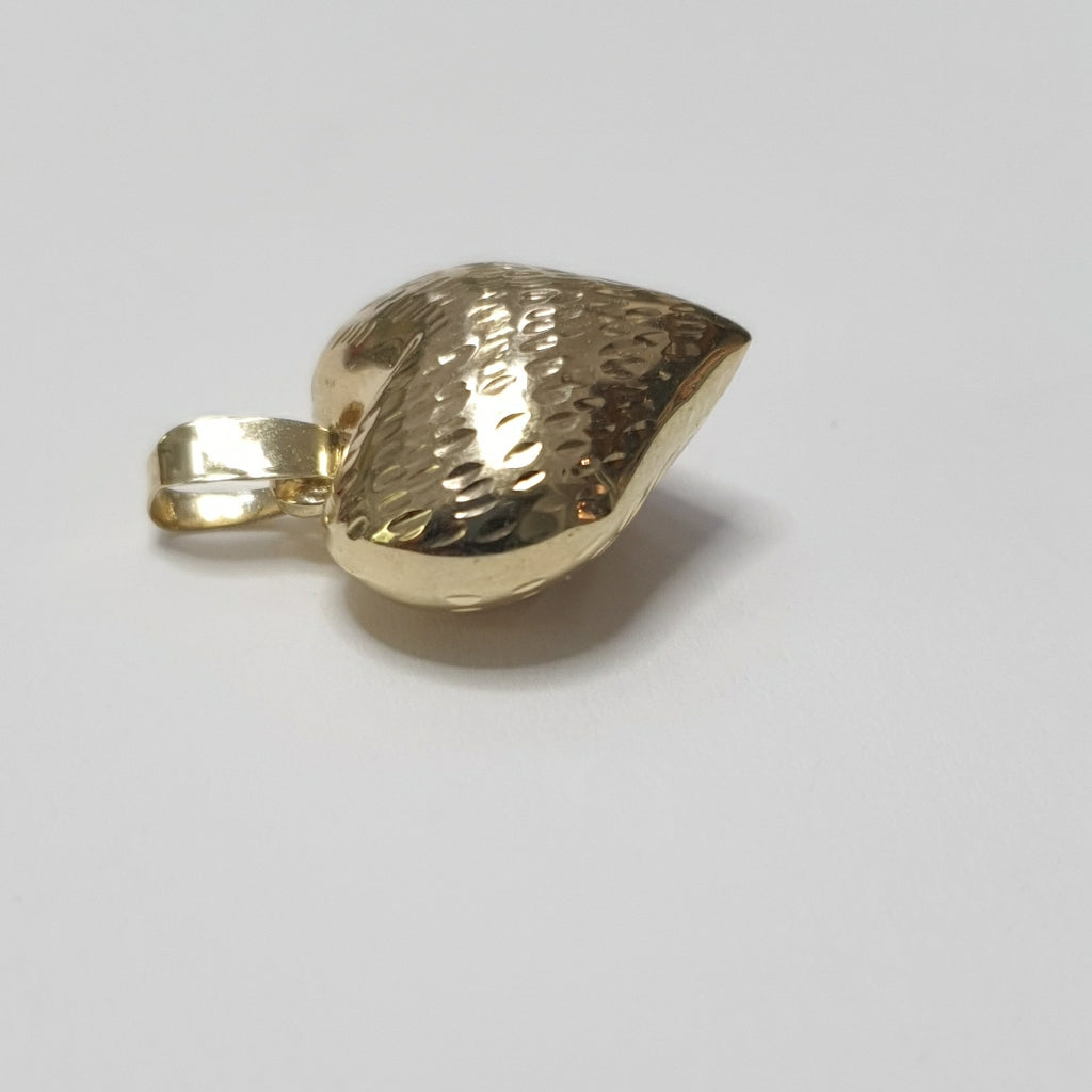 DIJE TEJIDO CORAZON LABRADO 14K 1.2 GR (NUEVO)