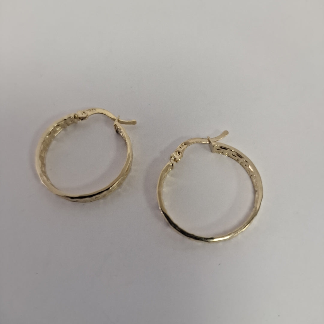 ARETES ARRACADA CON GRECAS 14K 2.1 GR (NUEVO)
