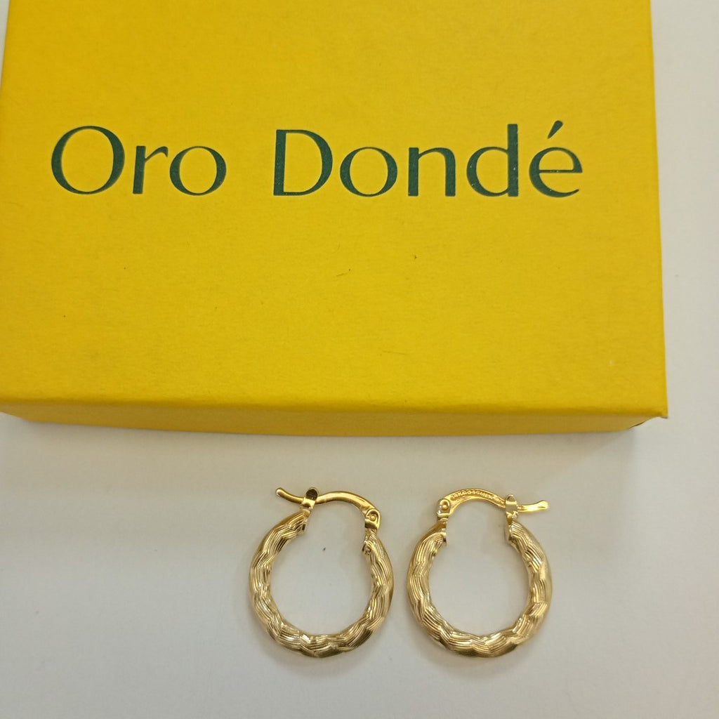 ARETES TEJIDO ARRACADAS ASTRIADAS 14K 2 GR (NUEVO)