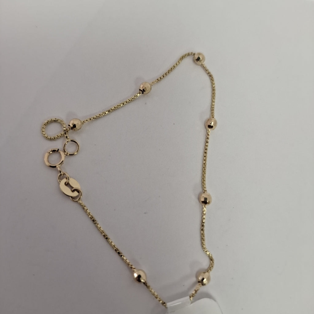 PULSERA ESPECIAL CON BOLITAS 14K 18 CM 1.4 GR (NUEVO)