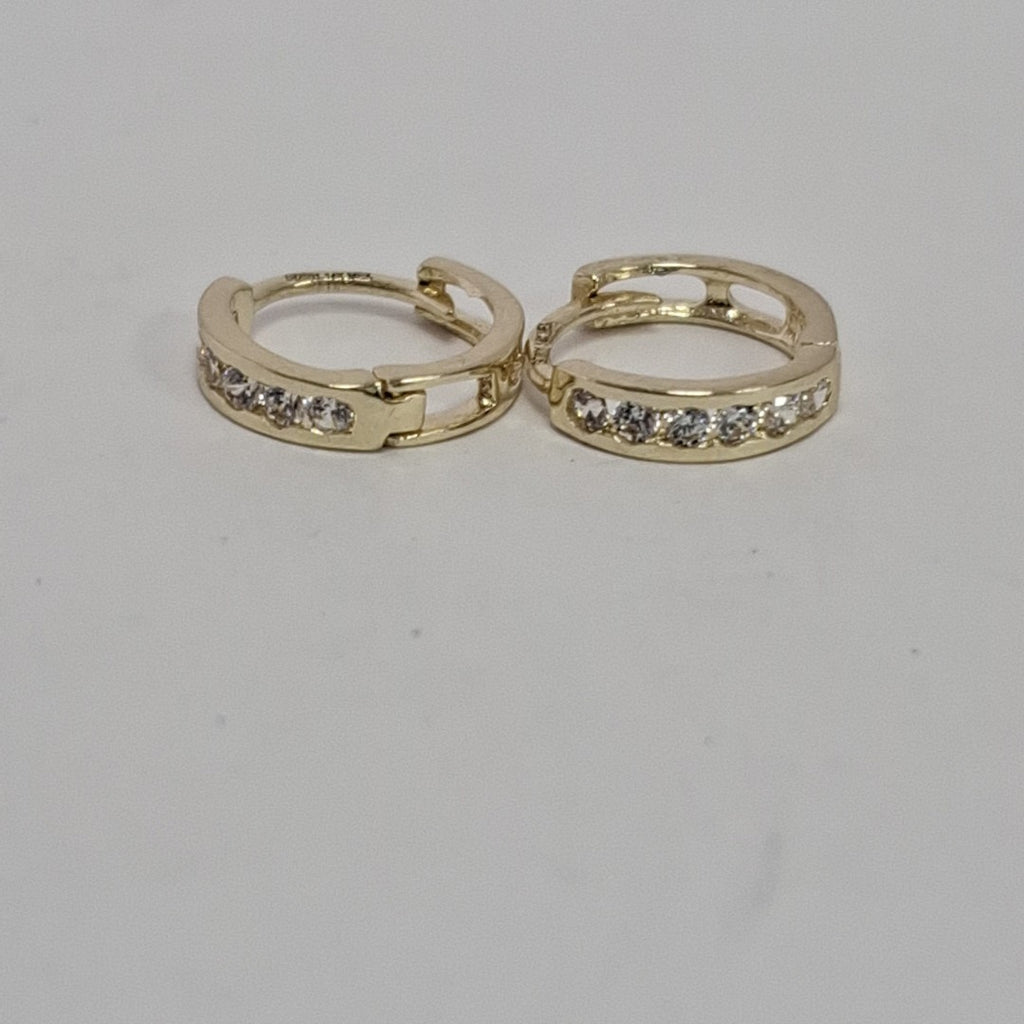 ARETES HUGGIES C CIRCONIA 14K 1.1 GR (NUEVO)