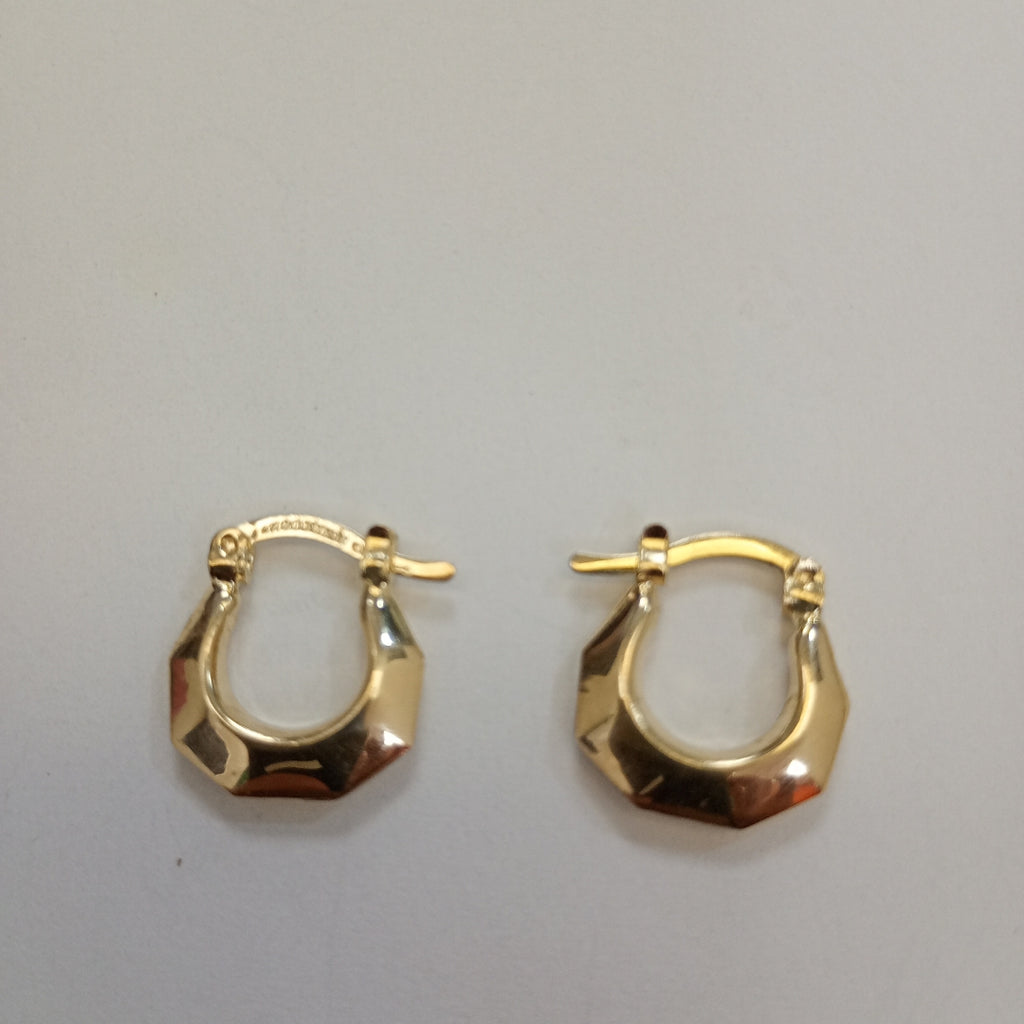 ARETES TEJIDO ARRACADA FACETADA 14K 1.3 GR (NUEVO)