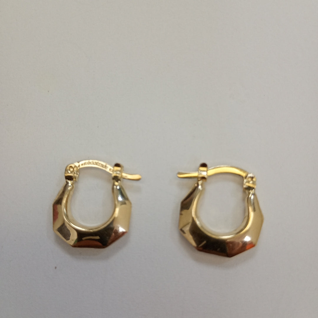 ARETES TEJIDO ARRACADA FACETADA 14K 1.3 GR (NUEVO)