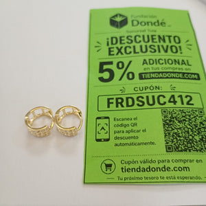 ARETES HUGGIES C CIRCONIA 14K 2.2 GR (NUEVO)