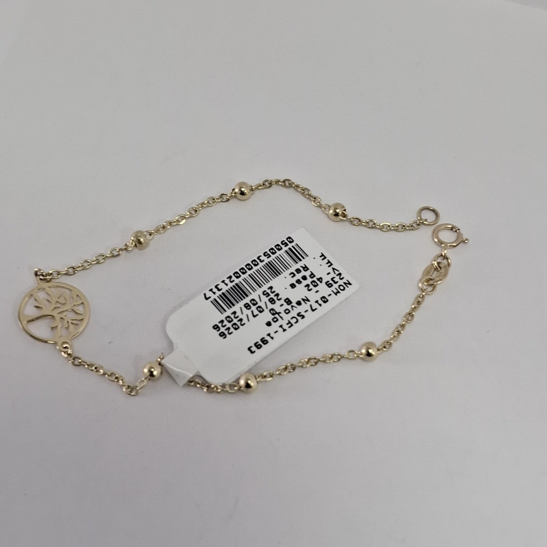 PULSERA TEJIDO ESPECIAL ARBOL 14K 18 CM 1.8 GR (NUEVO)