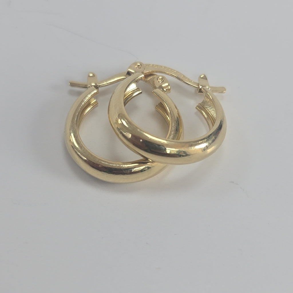 ARETES TEJIDO ARRACADAS LISAS 14K 2.2 GR (NUEVO)
