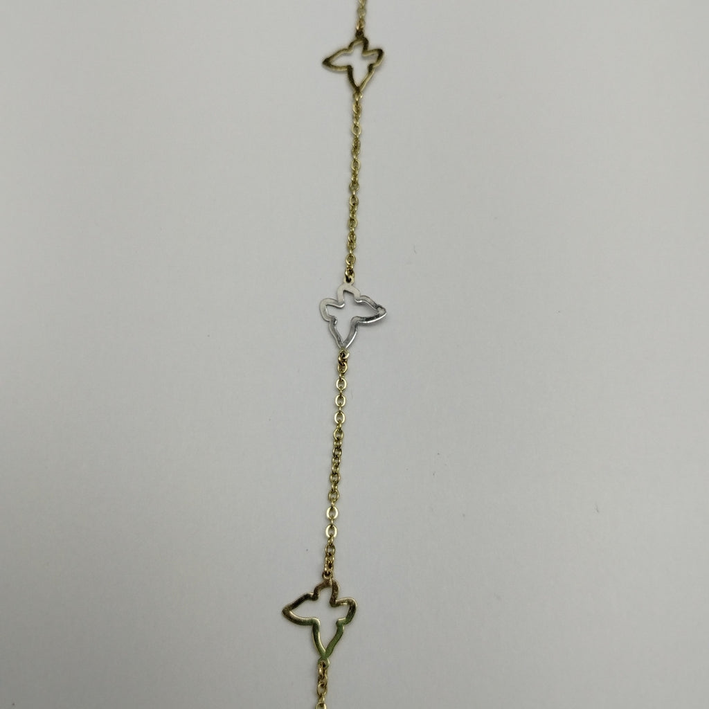 PULSERA ESPECIAL C MARIPOSAS 14K 18 CM 1.7 GR (NUEVO)