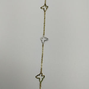PULSERA ESPECIAL C MARIPOSAS 14K 18 CM 1.7 GR (NUEVO)