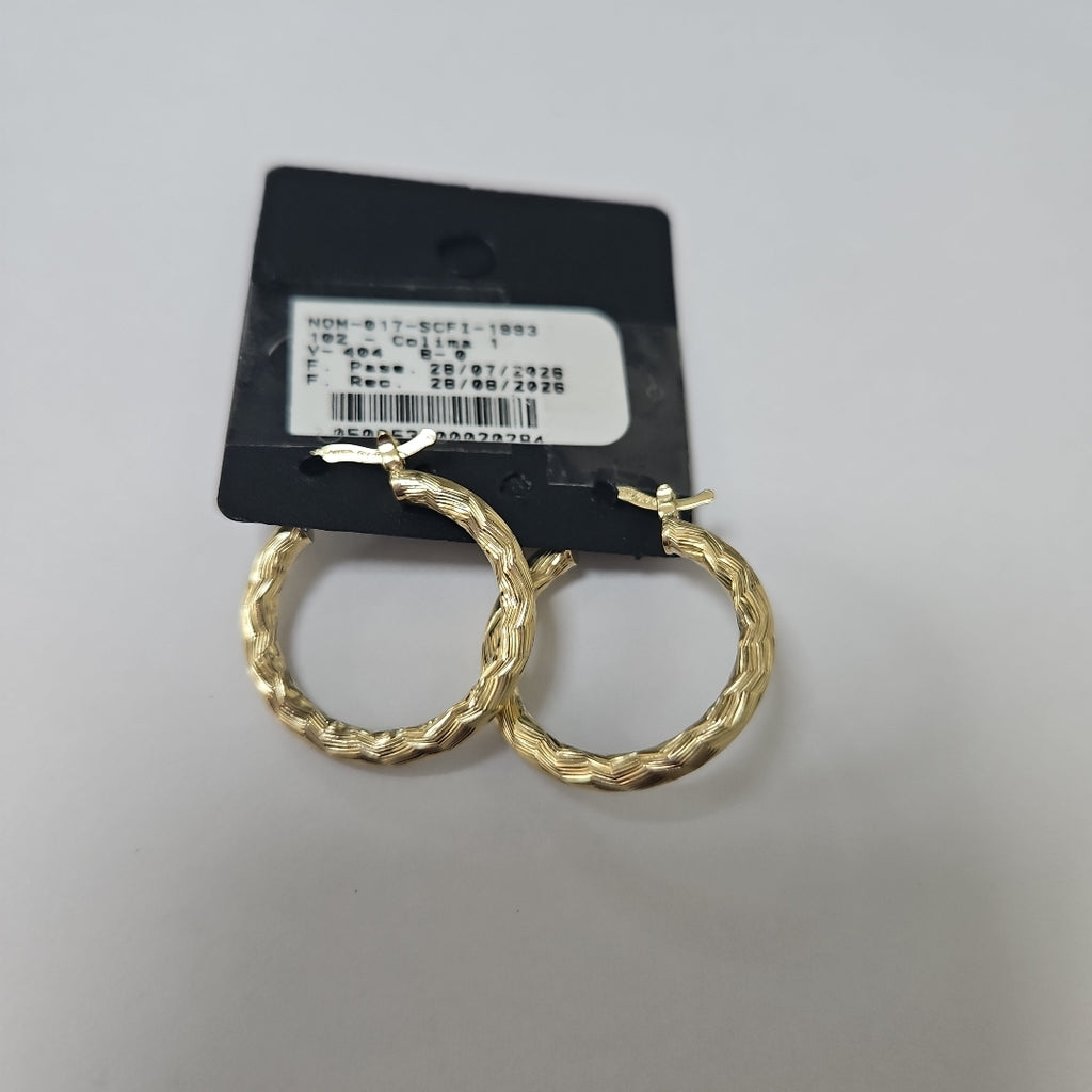 ARETES TEJIDO ARRACADA LABRADA 14K 2.6 GR (NUEVO)