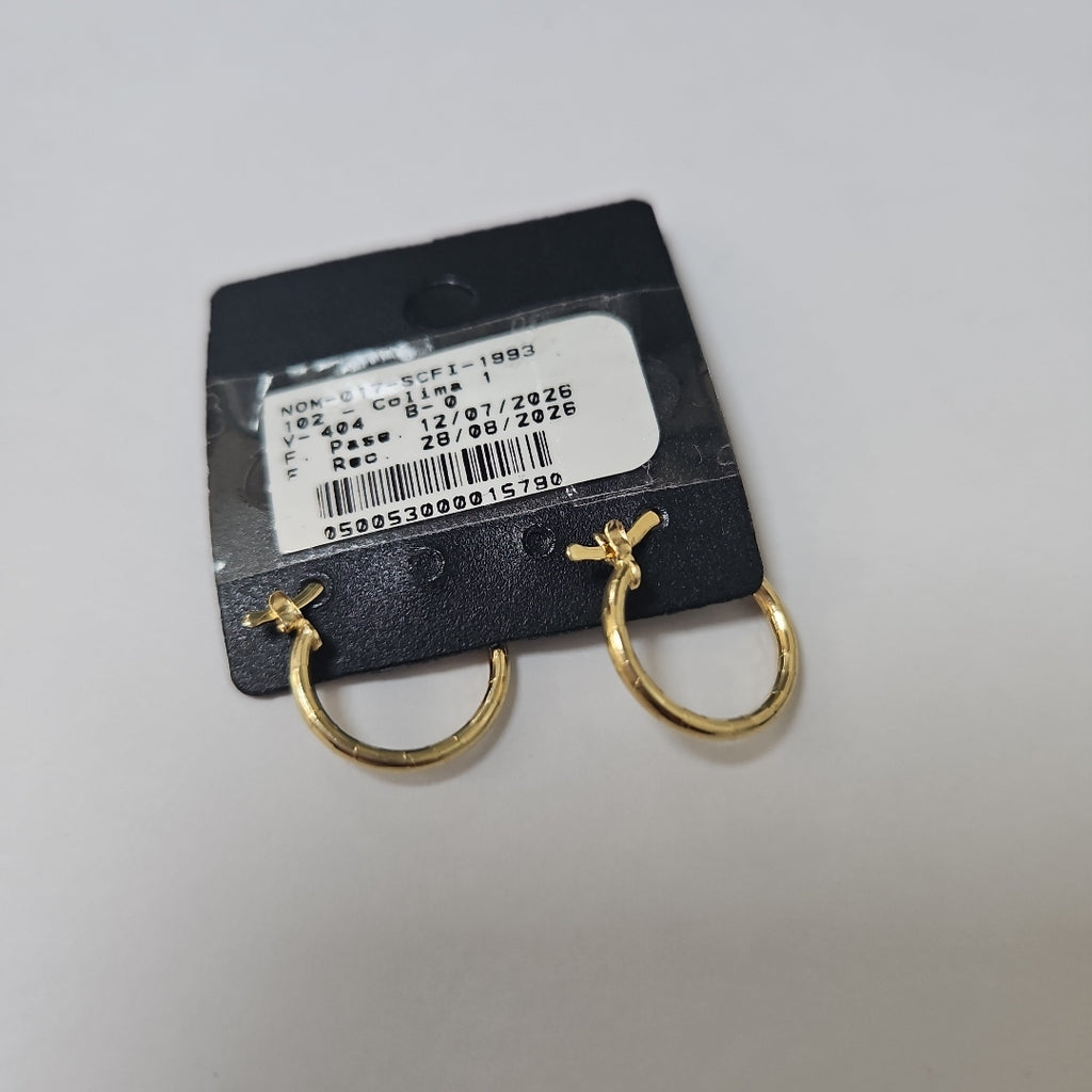 ARETES ARRACADAS ESTRIADAS 14K 1.4 GR (NUEVO)
