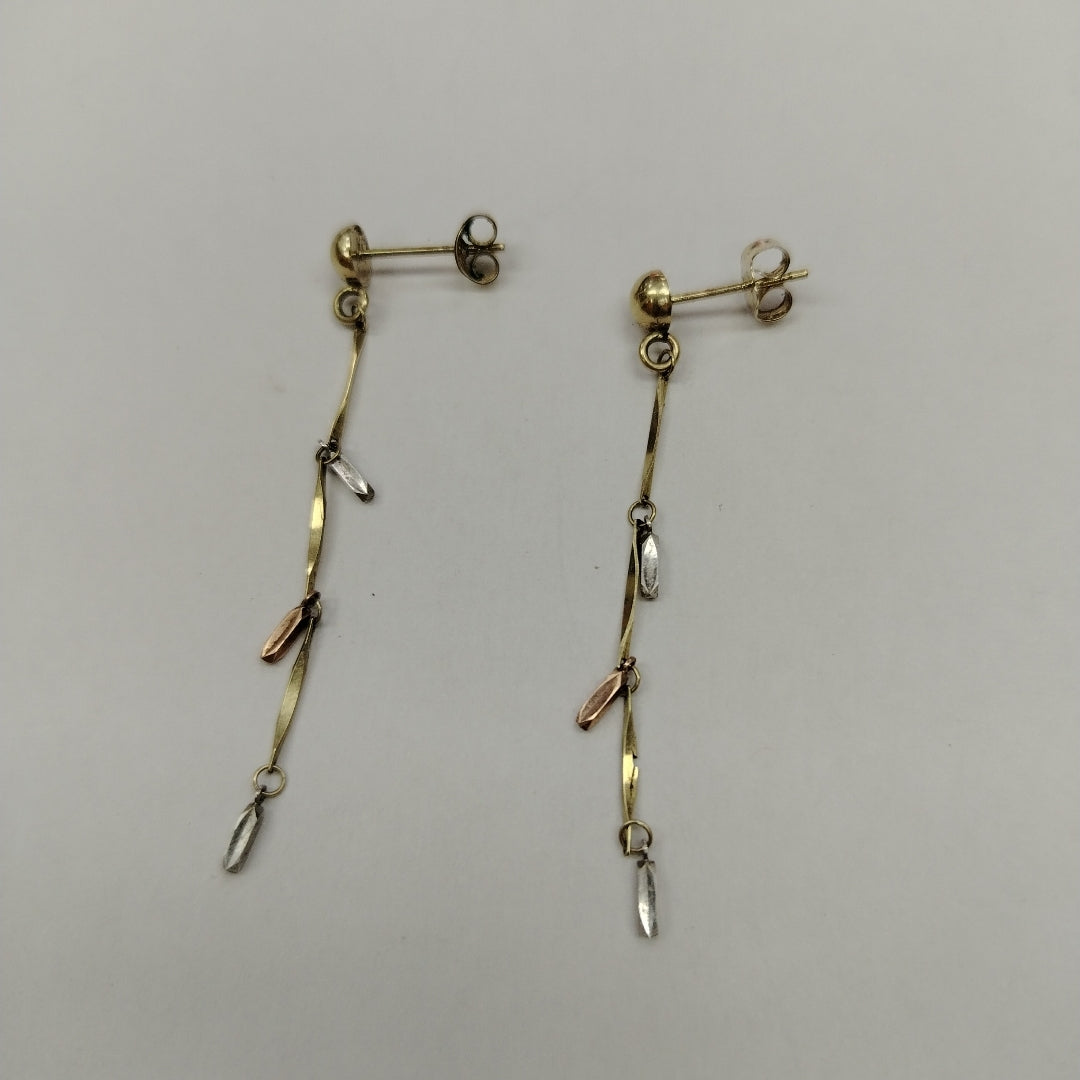 BROQUELES PAR ORO, ORO COMBINADO 14 K 1.5 GRMS (SEMINUEVO)