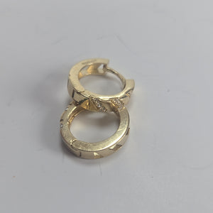 ARETES HUGGIES CON CIRCONIAS 14K 2.3 GR (NUEVO)