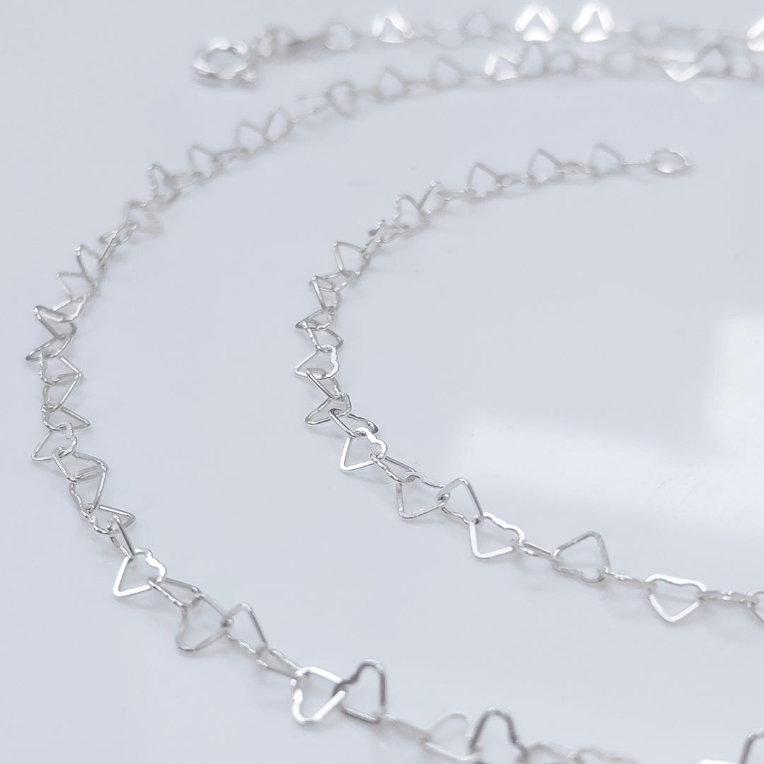 CADENA CORAZONES PLATA .925 55 CM 2.72 GR (NUEVO)