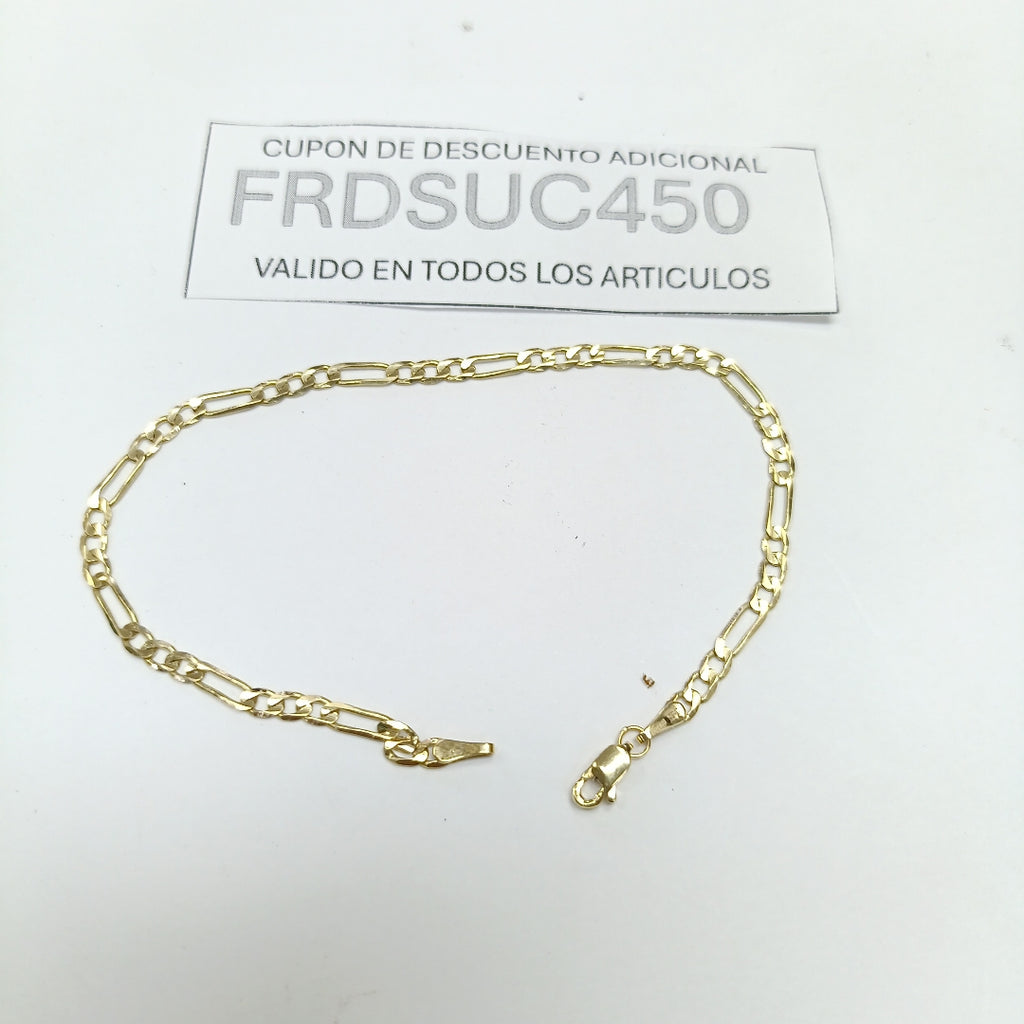PULSERA TEJIDO 3X1 14K 21 CM 3 GR (NUEVO)