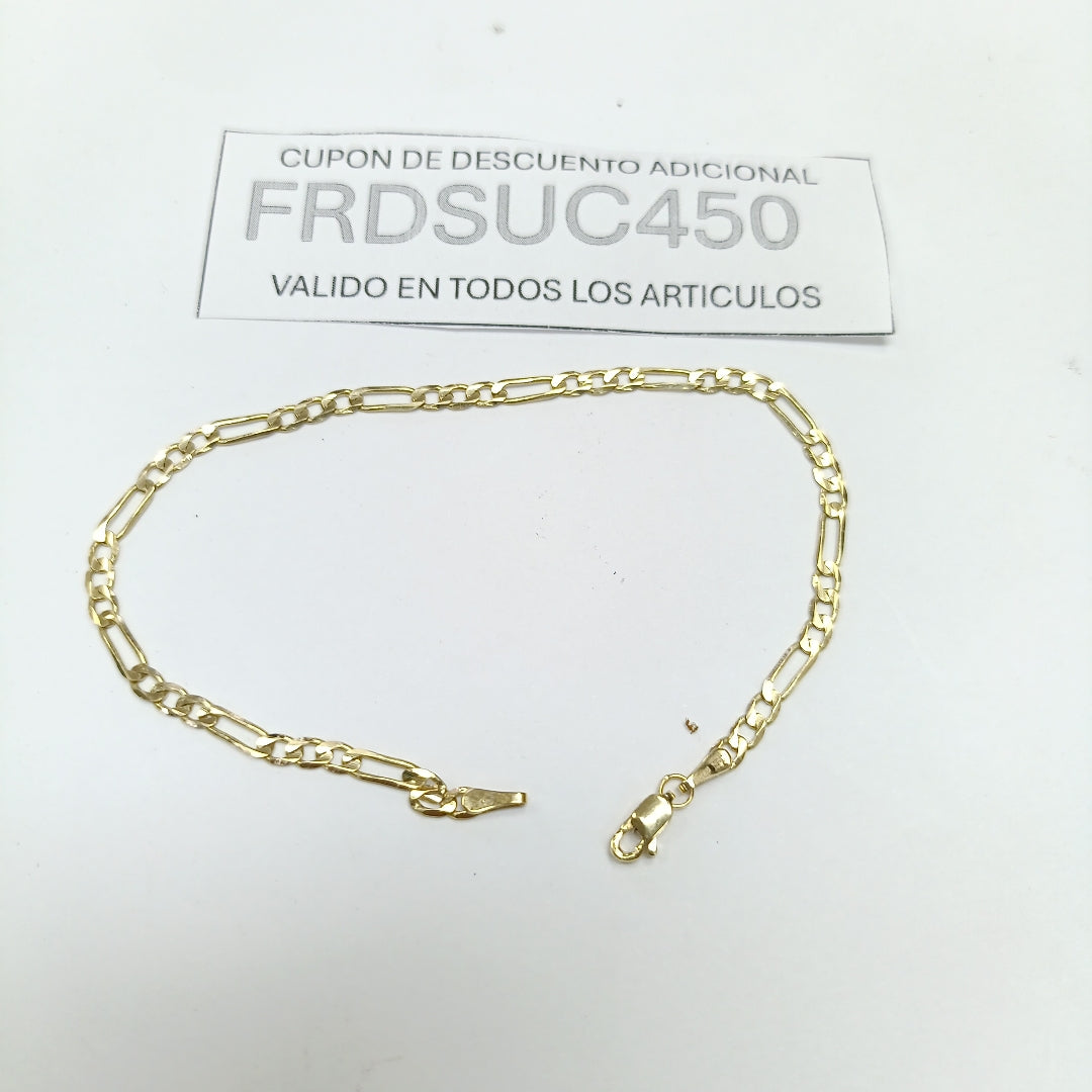 PULSERA TEJIDO 3X1 14K 21 CM 3 GR (NUEVO)