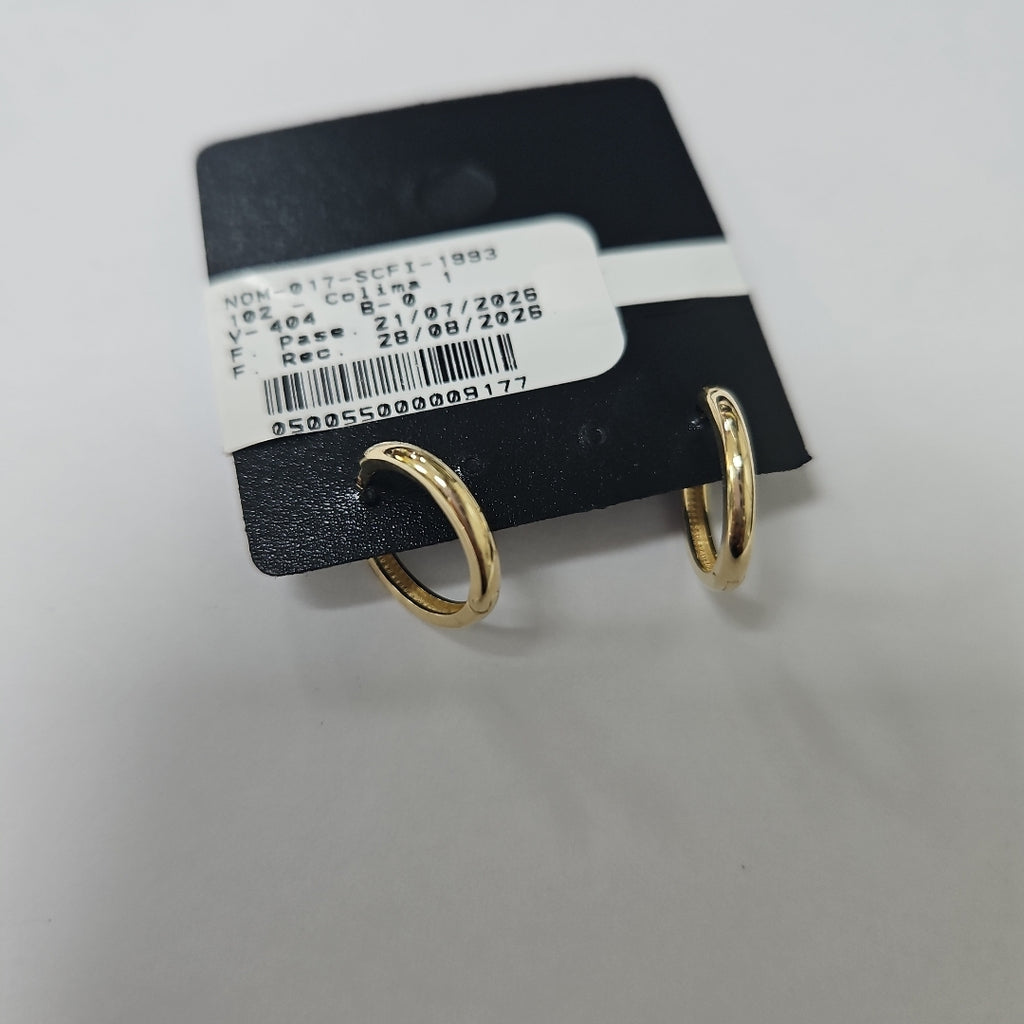 ARETES HUGGIES LISAS 14K 1.5 GR (NUEVO)