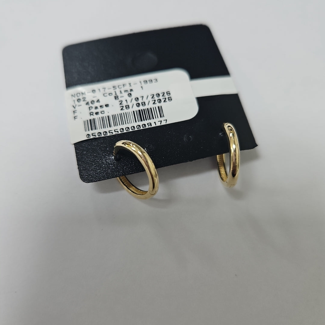ARETES HUGGIES LISAS 14K 1.5 GR (NUEVO)