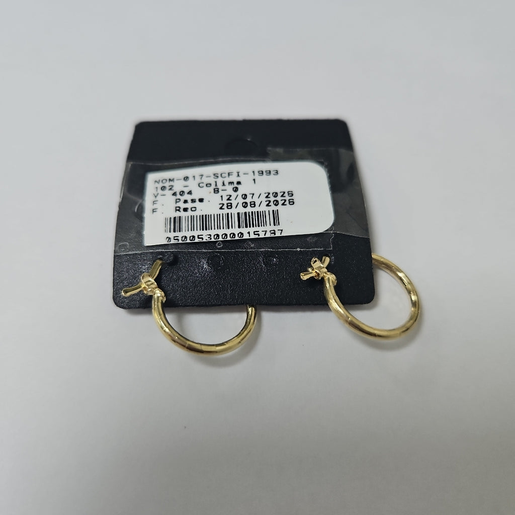 ARETES ARRACADAS ESTRIADAS 14K 1.4 GR (NUEVO)