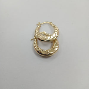 ARETES TEJIDO ARRACADAS CON FIGURA 14K 2.2 GR (NUEVO)