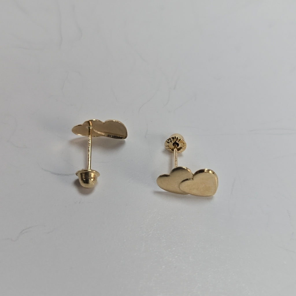 BROQUELES BROQUEL CORAZON DOBLE 14K 0.2171 GR (NUEVO)