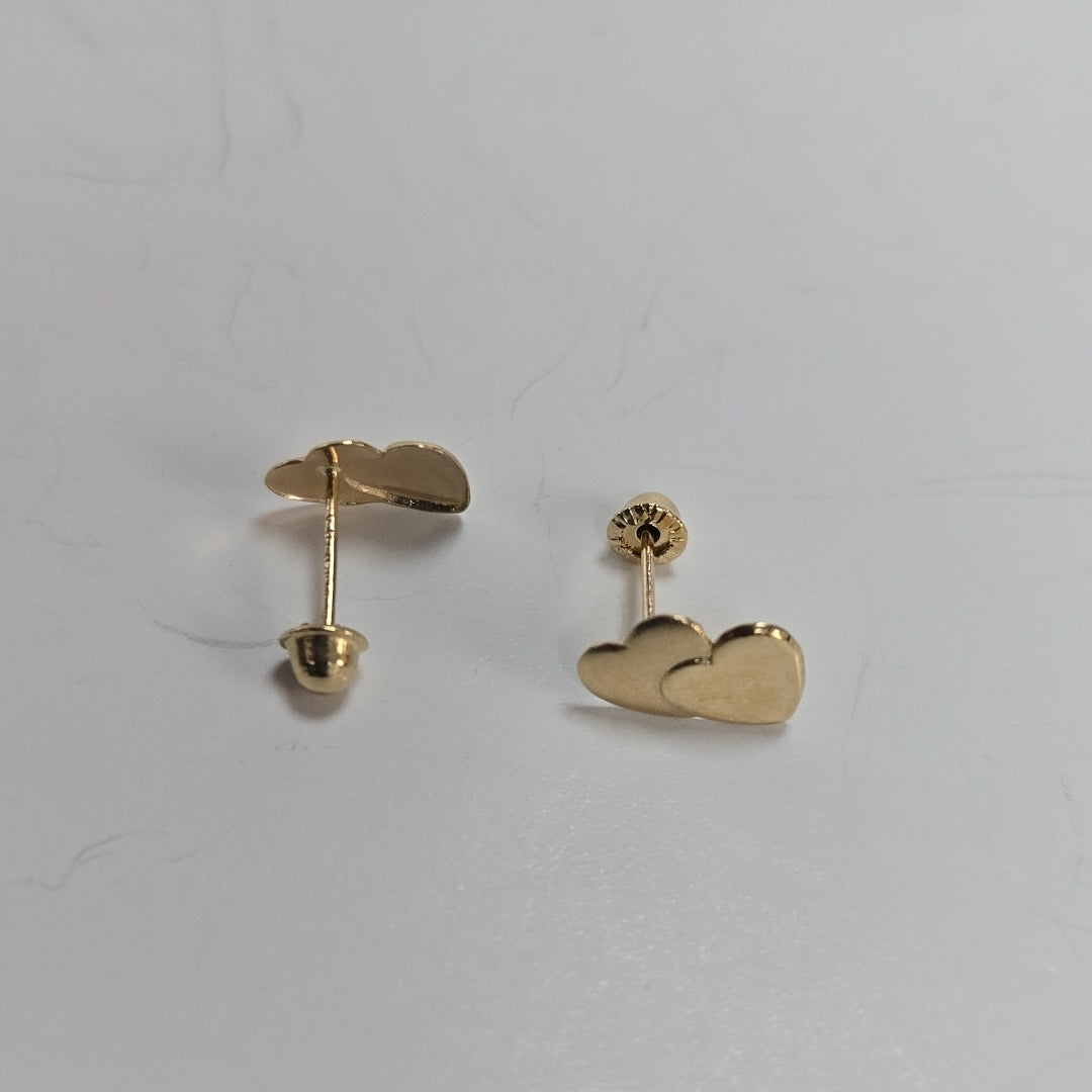 BROQUELES BROQUEL CORAZON DOBLE 14K 0.2171 GR (NUEVO)