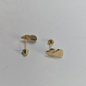 BROQUELES BROQUEL CORAZON DOBLE 14K 0.2171 GR (NUEVO)