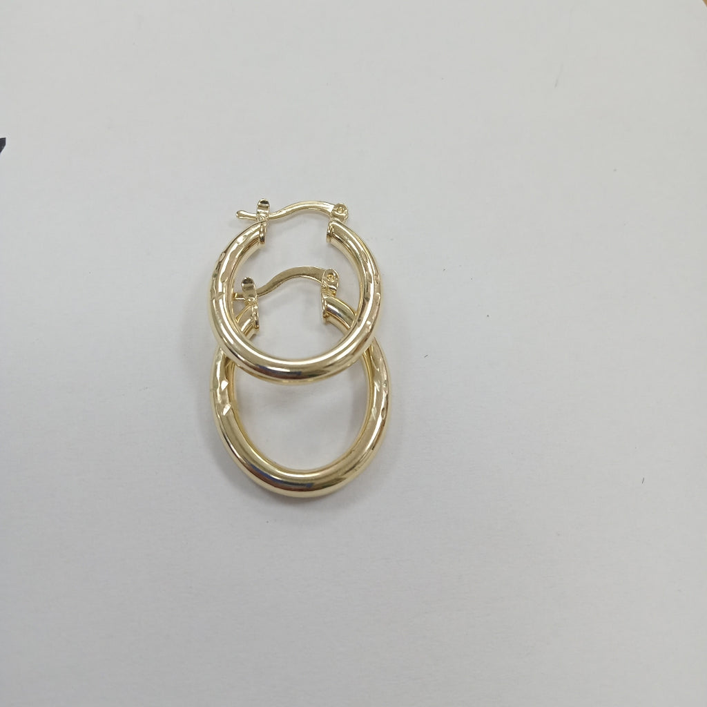ARETES TEJIDO ARRACADAS LABRADAS 14K 2 GR (NUEVO)