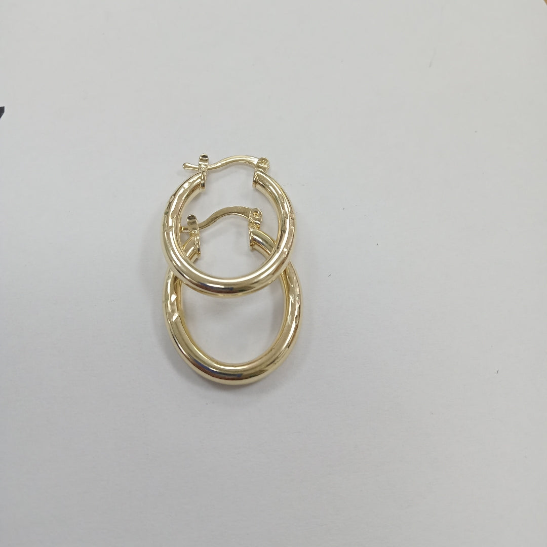 ARETES TEJIDO ARRACADAS LABRADAS 14K 2 GR (NUEVO)