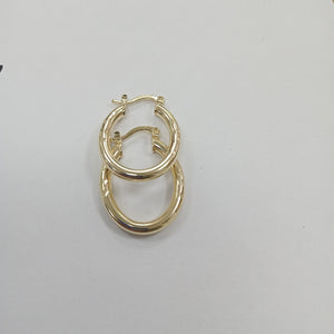 ARETES TEJIDO ARRACADAS LABRADAS 14K 2 GR (NUEVO)