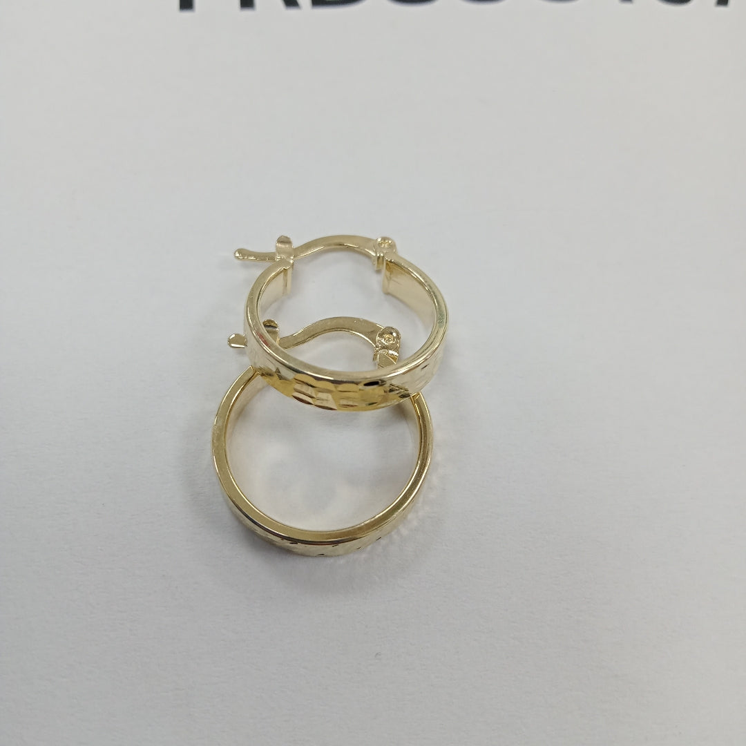 ARETES TEJIDO ARRACADAS LABRADAS 14K 1.5 GR (NUEVO)