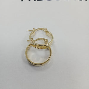 ARETES TEJIDO ARRACADAS LABRADAS 14K 1.5 GR (NUEVO)