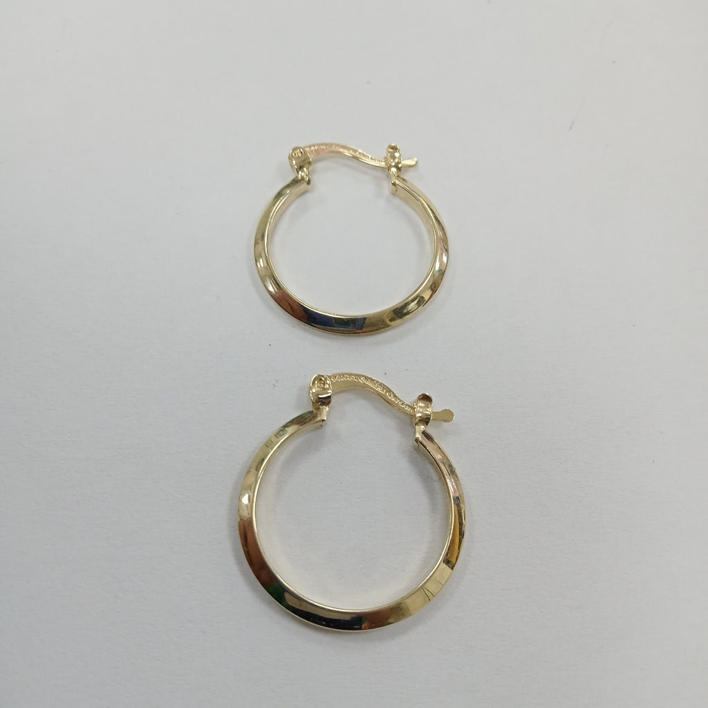 ARETES TEJIDO ARRACADAS LISAS 14K 1.2 GR (NUEVO)