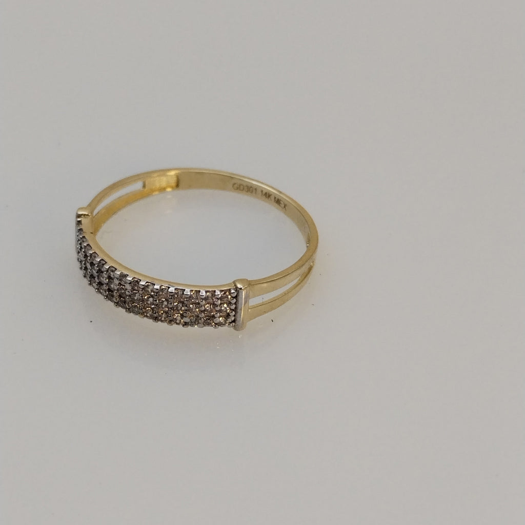 ANILLO ANILLITO C CIRCONIAS 14K 9 TALLA 1.4 GR (NUEVO)