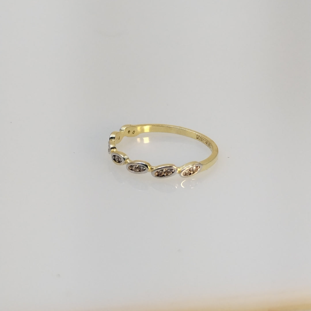 ANILLO ANILLITO FIG C CIRCONIAS 14K 7 TALLA 1.1 GR (NUEVO)