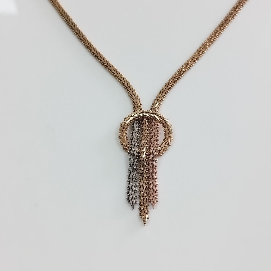 GARGANTILLA ORO,ORO PLATINO,ORO COMBINADO 14 K 18,70 GRMS (SEMINUEVO)