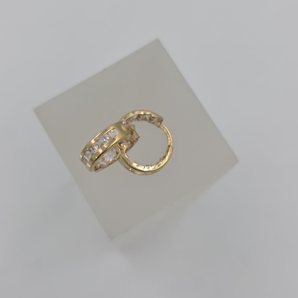 ARETES ARRACADAS C CIRCONIAS 10K 1.4 GR (NUEVO)
