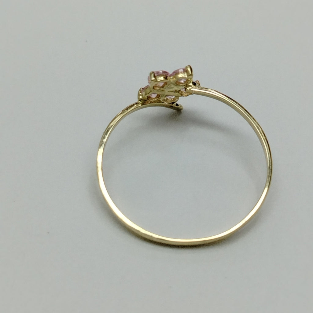 ANILLOS FLOR CON PIEDRA DE COLOR 14K TALLA 9 1 GR (NUEVO)