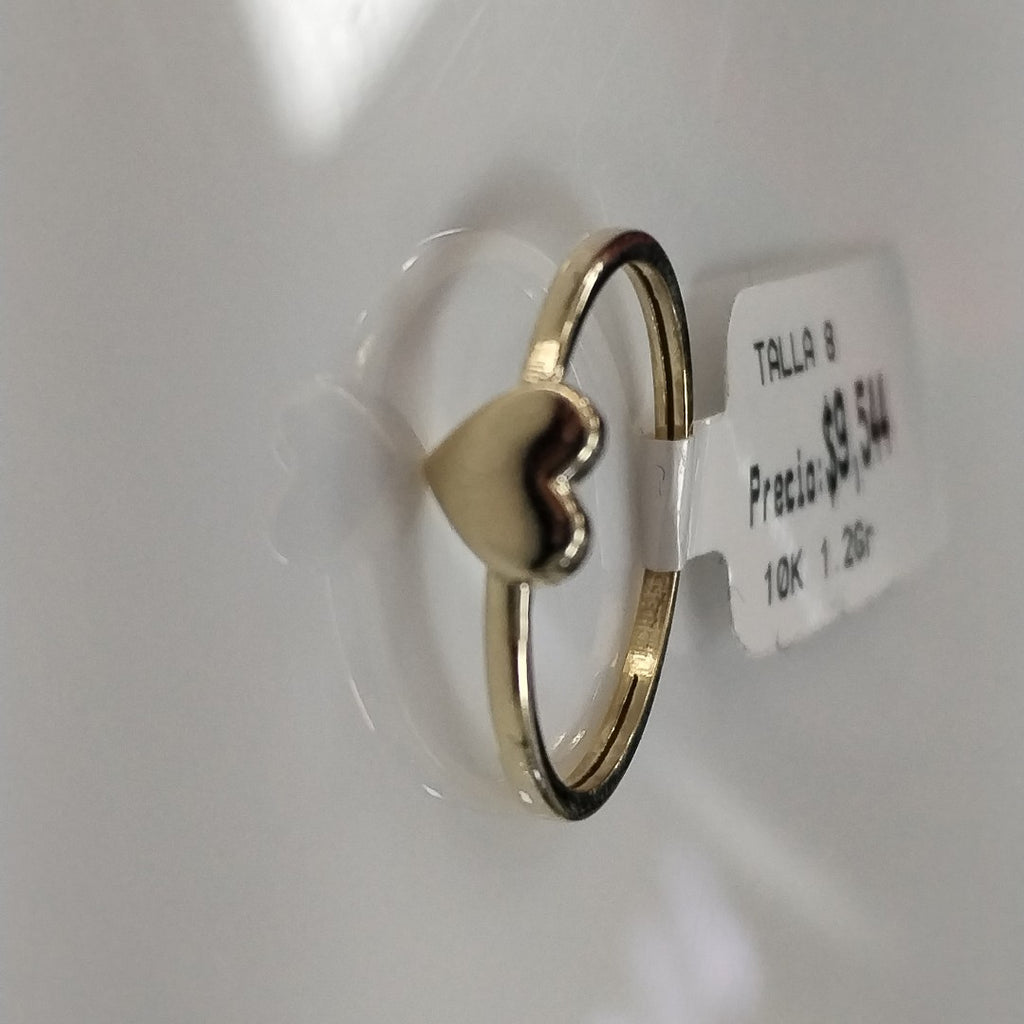 ANILLOS ANILLITO FIG CORAZON 10K TALLA 8 1.2 GR (NUEVO)