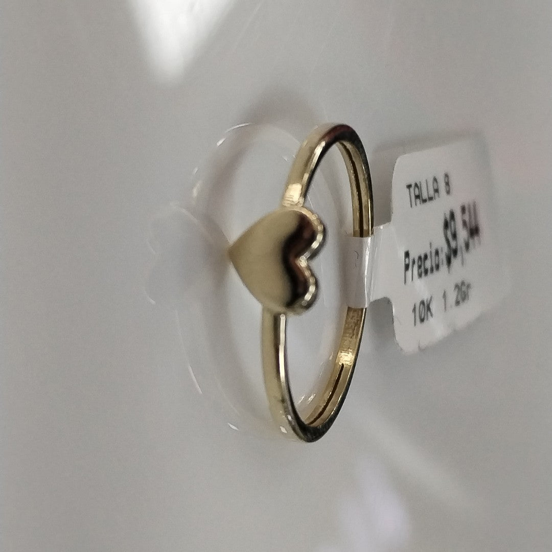 ANILLOS ANILLITO FIG CORAZON 10K TALLA 8 1.2 GR (NUEVO)